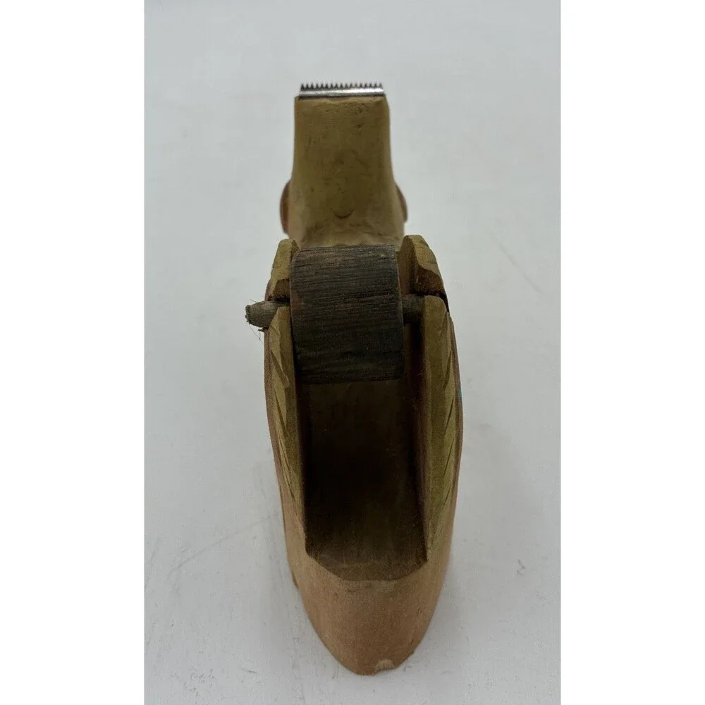 iguana head shape Tape Dispenser desk top wood carving